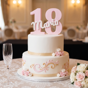 Topper Tort Personalizat 3D – Vârstă și Nume în Relief | Decorațiune Aniversară